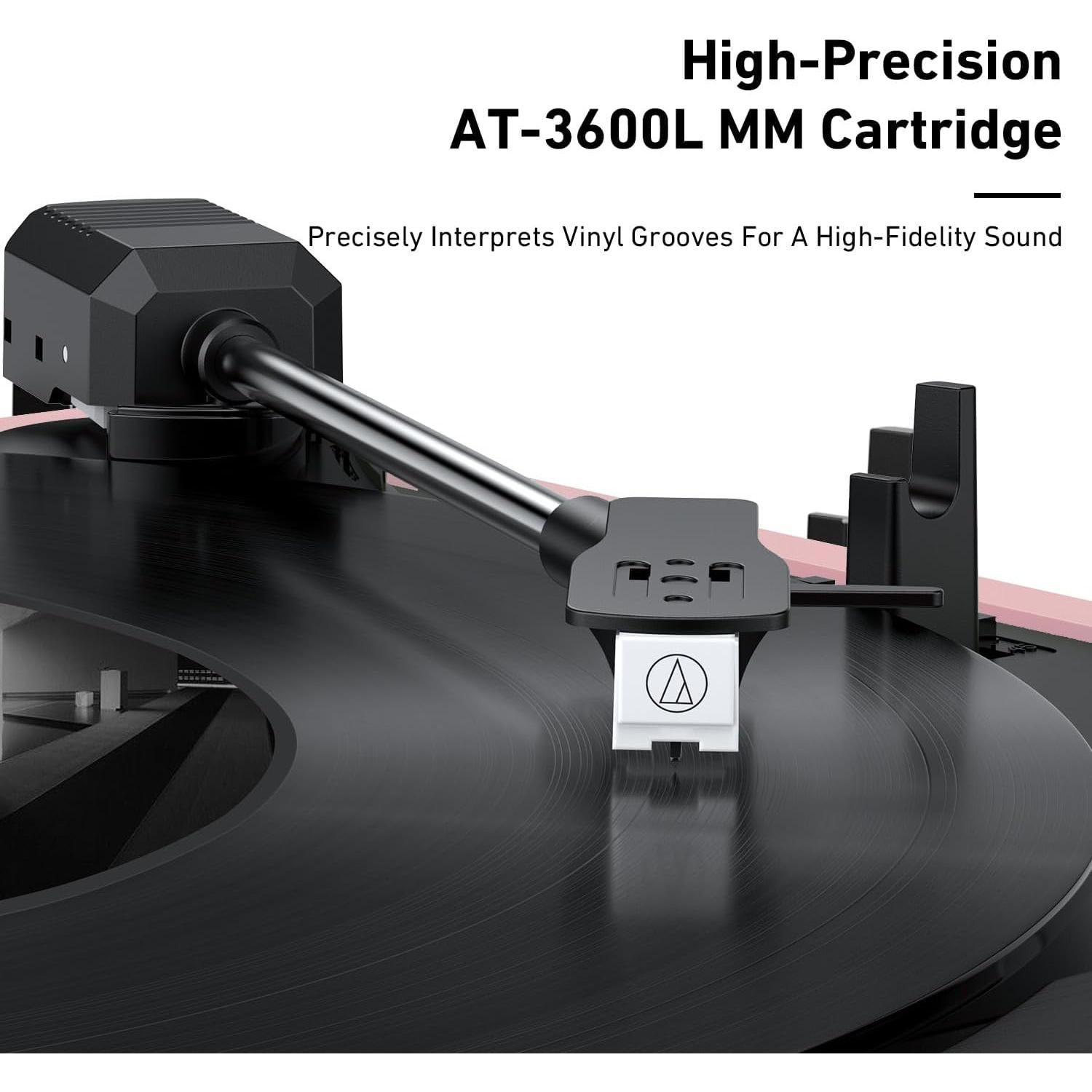 Tocadiscos Automático MYKESONIC Rosa Bluetooth Hi-Fi