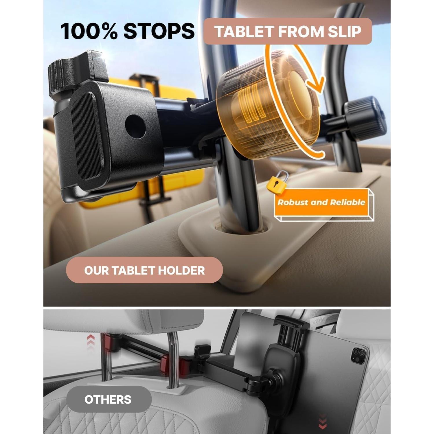 Soporte de Tablet para Reposacabezas de Coche Owleys - Ajustable y Universal