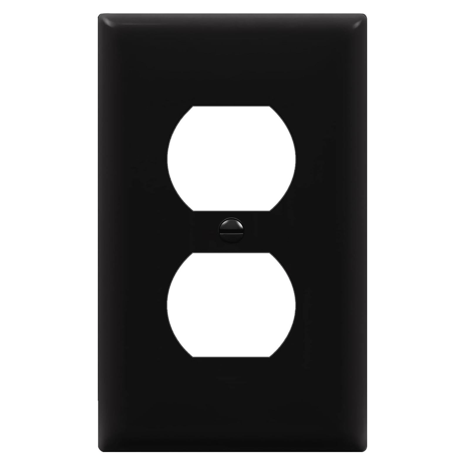 Placa de Pared Dúplex ENERLITES 11.43x7.01cm Negro