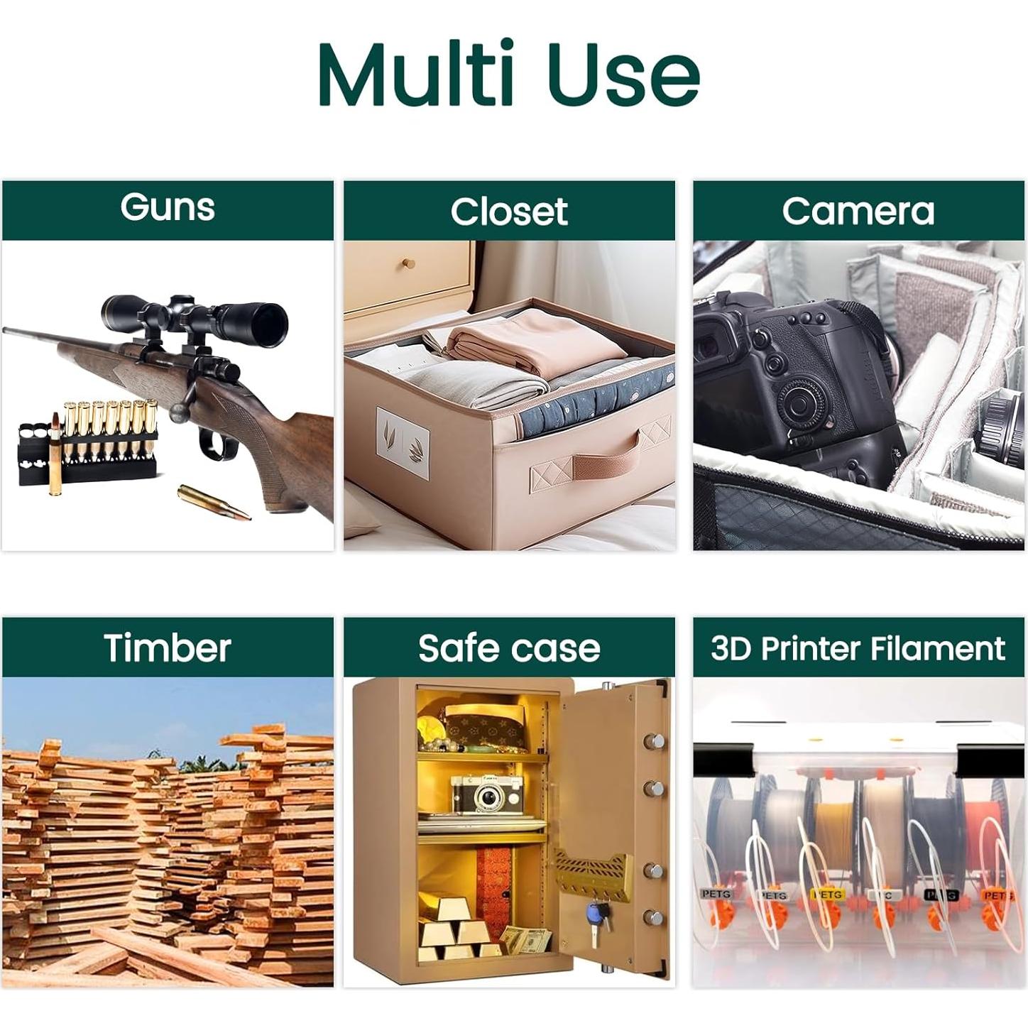 12 Paquetes de Gel de Sílice 100g Recargables Wisesorbent