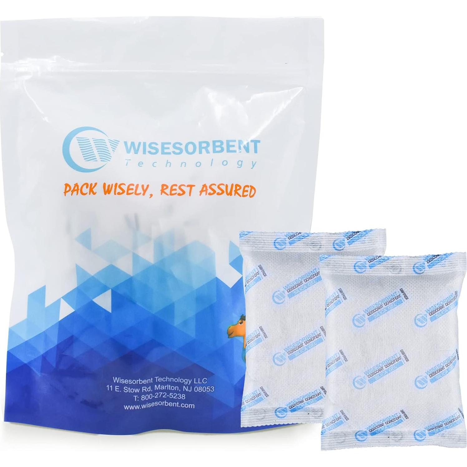 Paquete de Gel de Silica 2 Pcs 100g Wisesorbent - Absorbente de Humedad