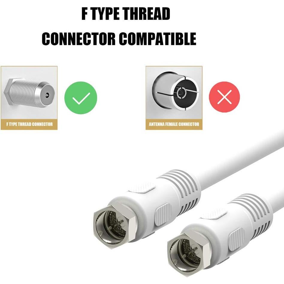 Cable Coaxial RG6 2 Unidades 30.48 cm Conectores F Macho