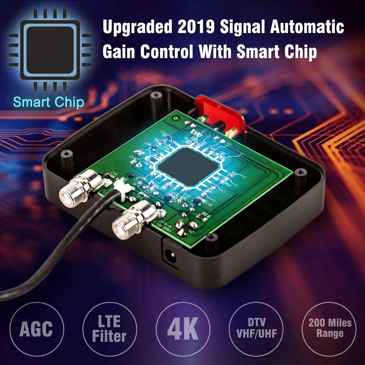 Antena Exterior Five Star HD TV 200 Millas Rotativa 360°