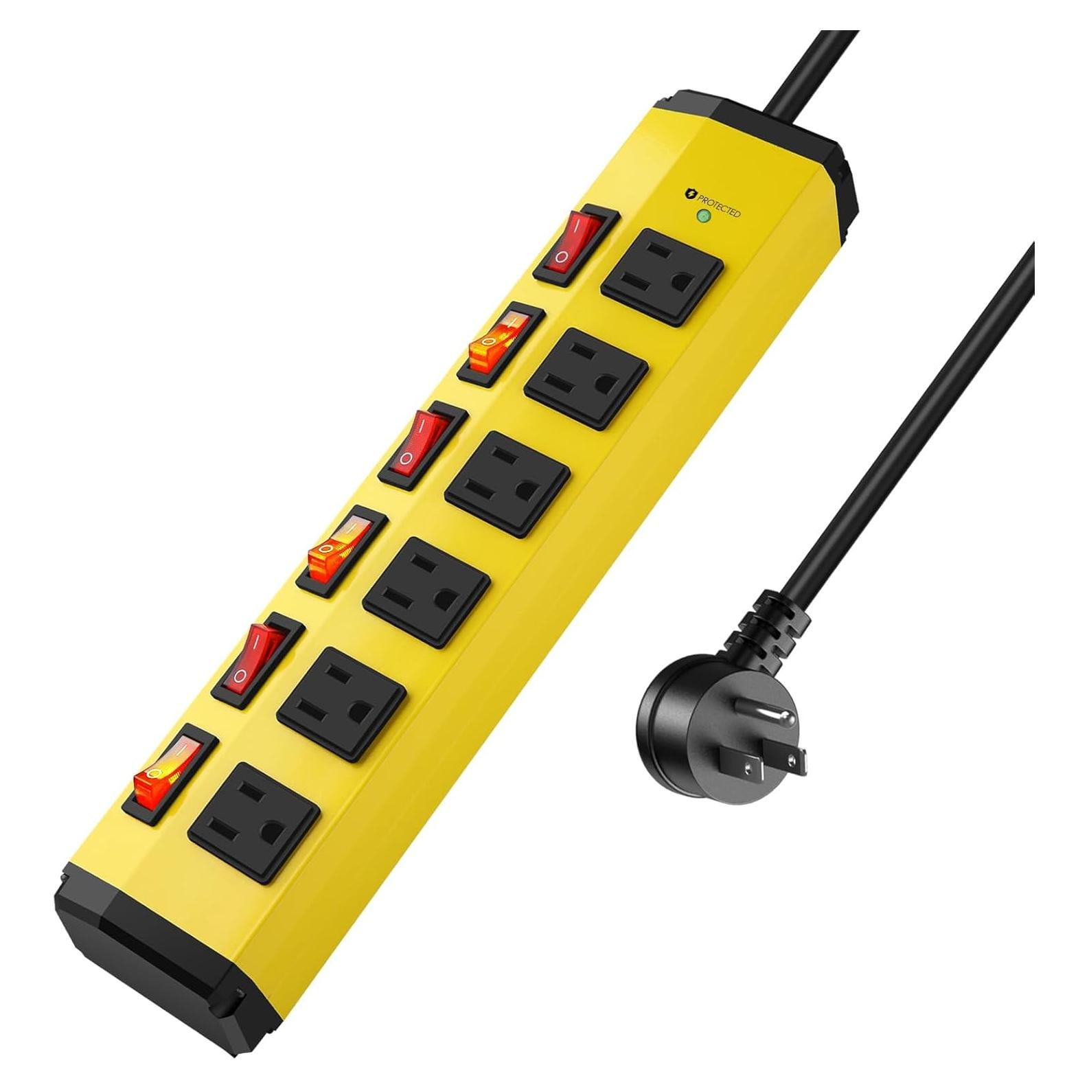 Regleta de Metal ANNQUAN 6 Salidas con Interruptores 0.91m