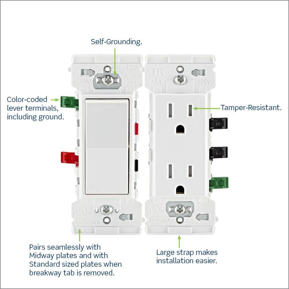 Interruptor de Palanca Leviton E5603-SW 15A Blanco
