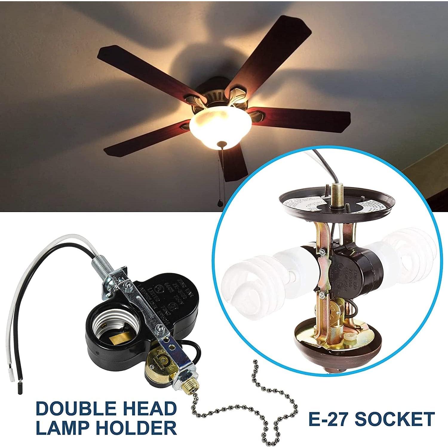 Interruptor de Socket de 2 Luces HQRP para Ventilador de Techo