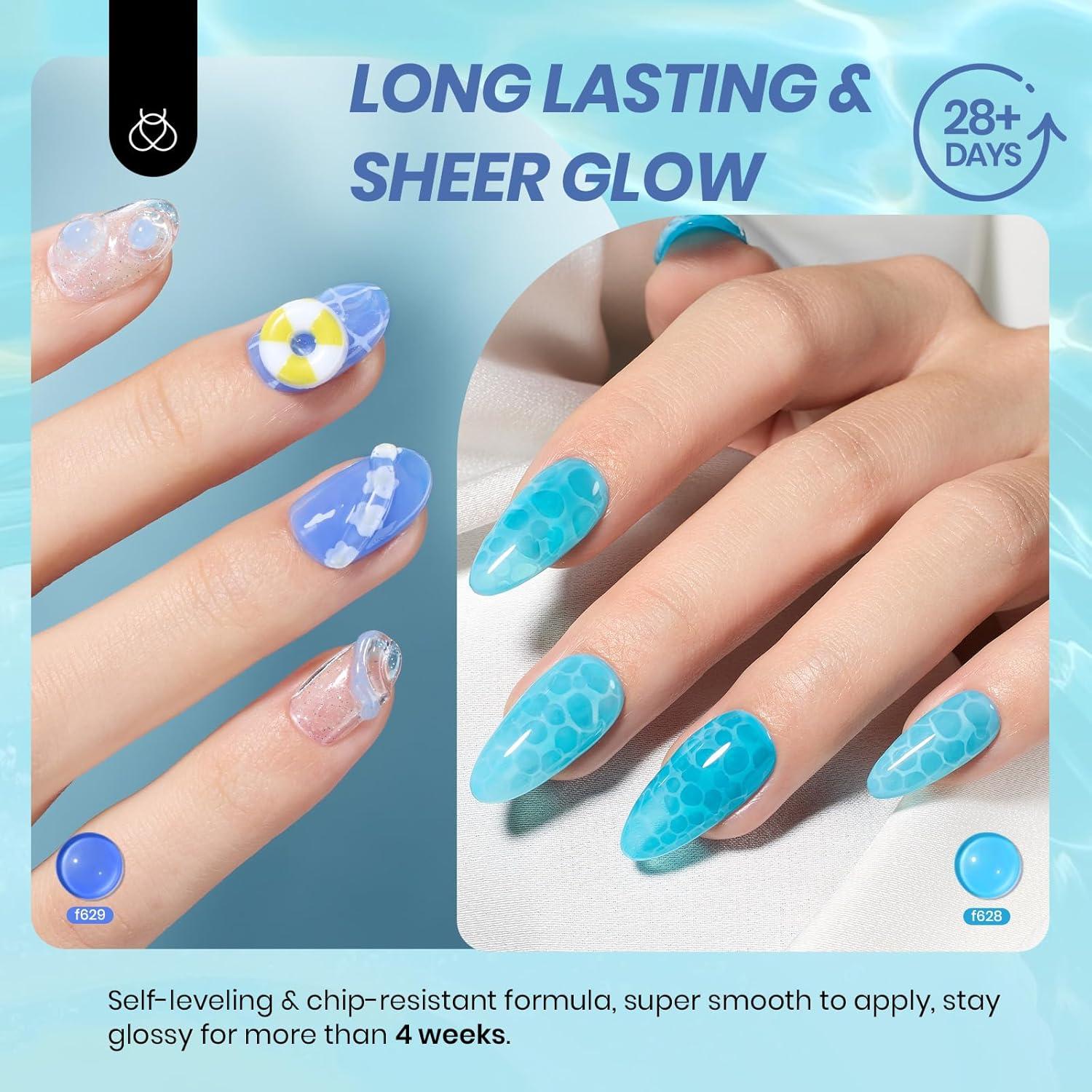 Kit de Esmalte de Uñas Jelly Gel Beetles 6 Colores Verano