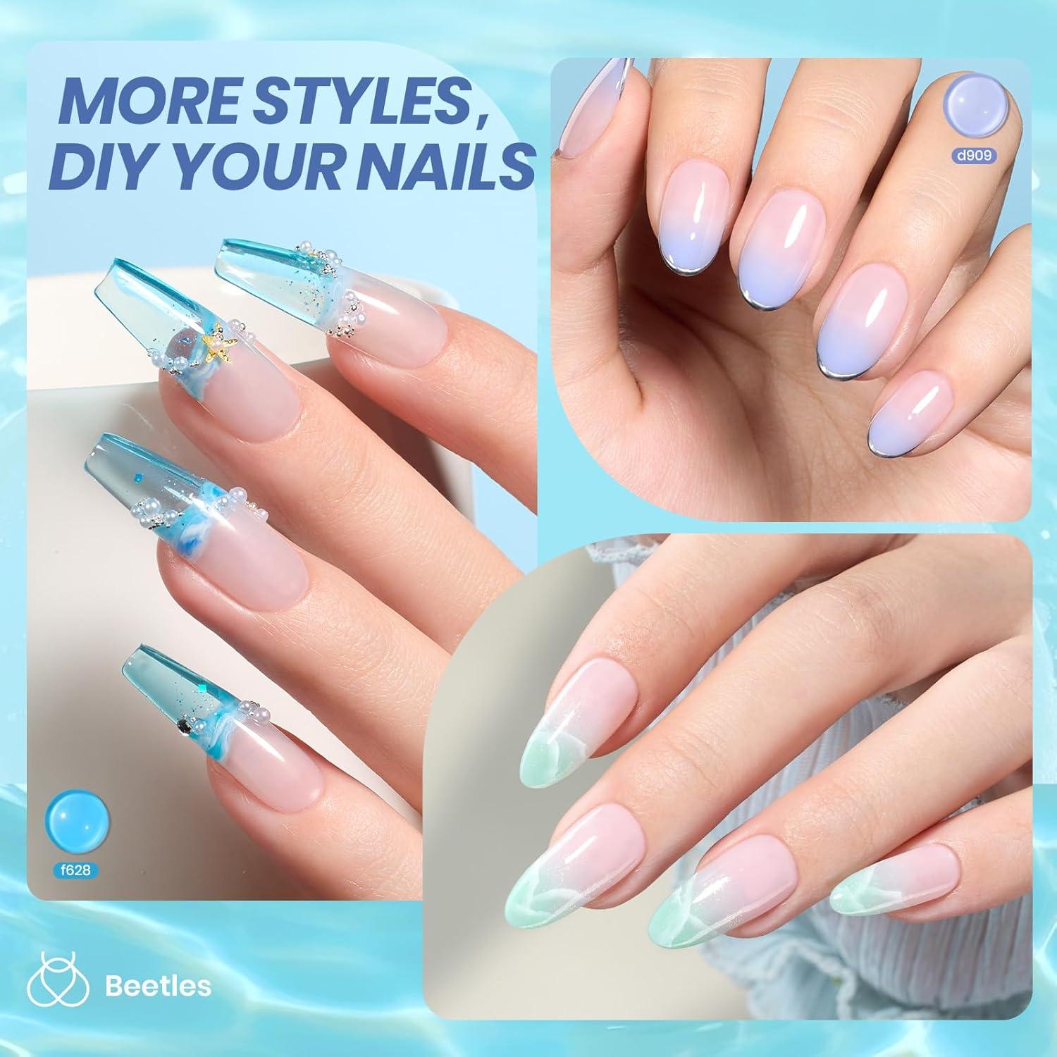 Kit de Esmalte de Uñas Jelly Gel Beetles 6 Colores Verano