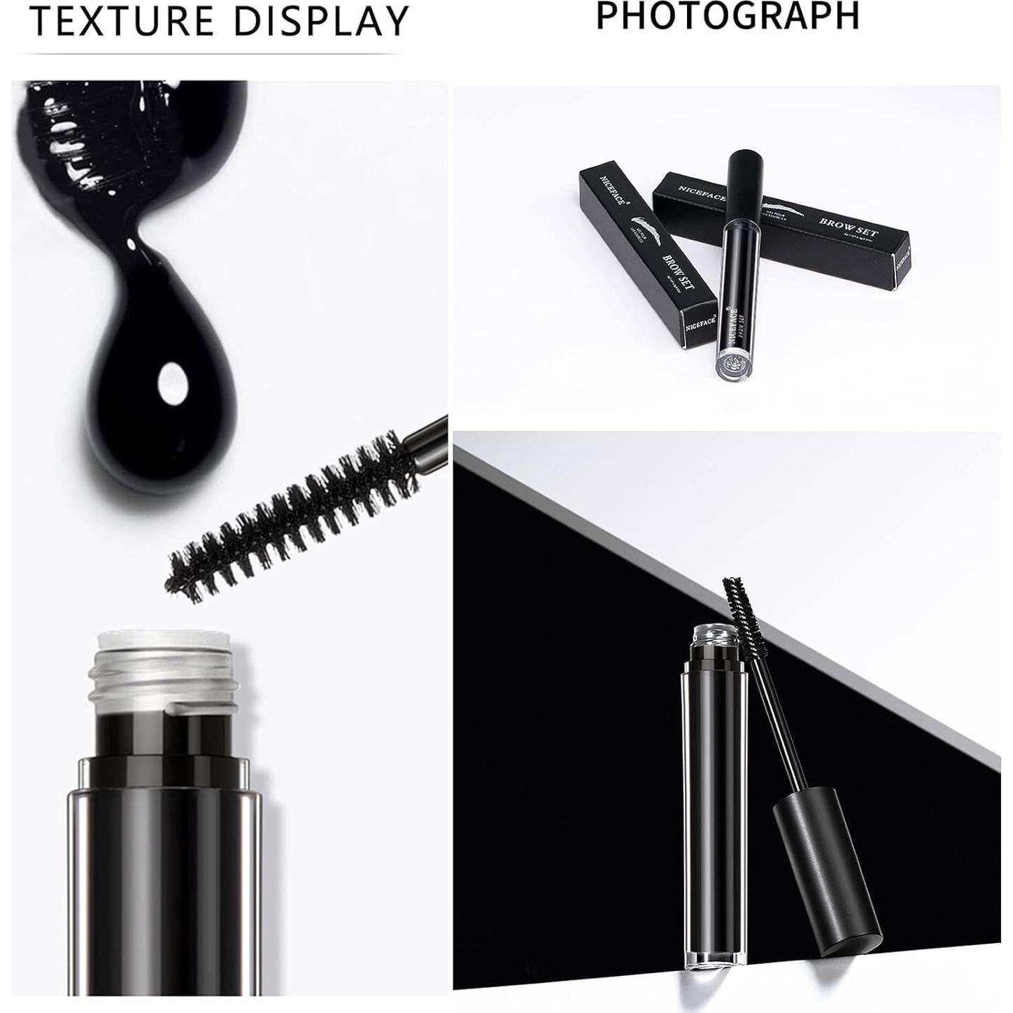 Gel Fijador de Cejas Negro DAGEDA - Resistente al Agua, 2 Unidades