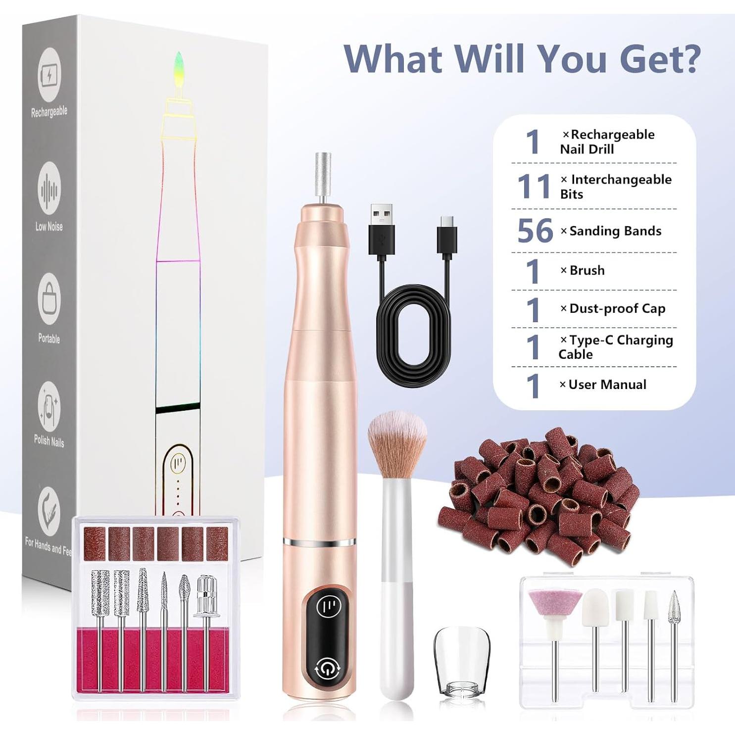 Kit de Lima Eléctrica Inalámbrica TUOBEO M109 con 11 Puntas