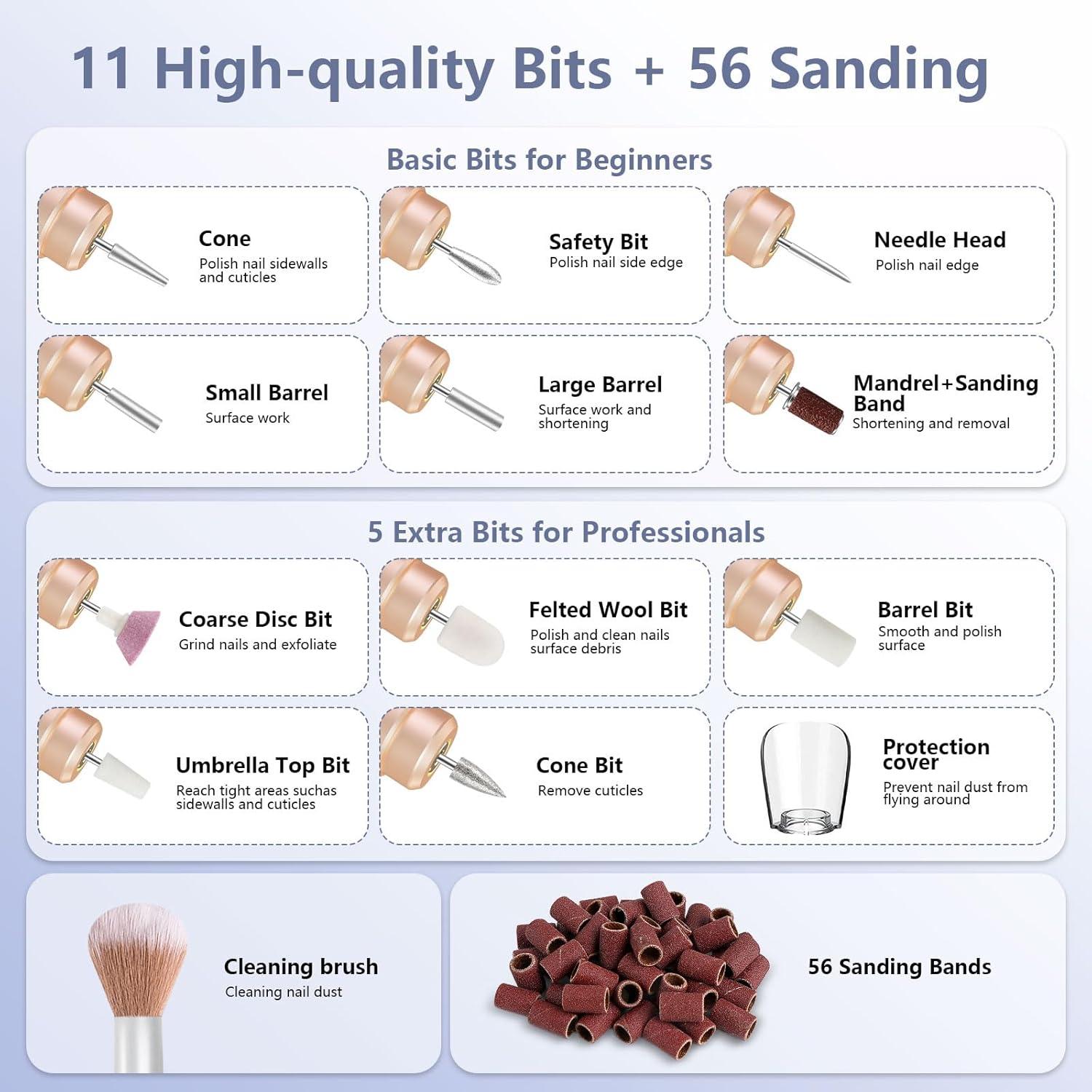 Kit de Lima Eléctrica Inalámbrica TUOBEO M109 con 11 Puntas