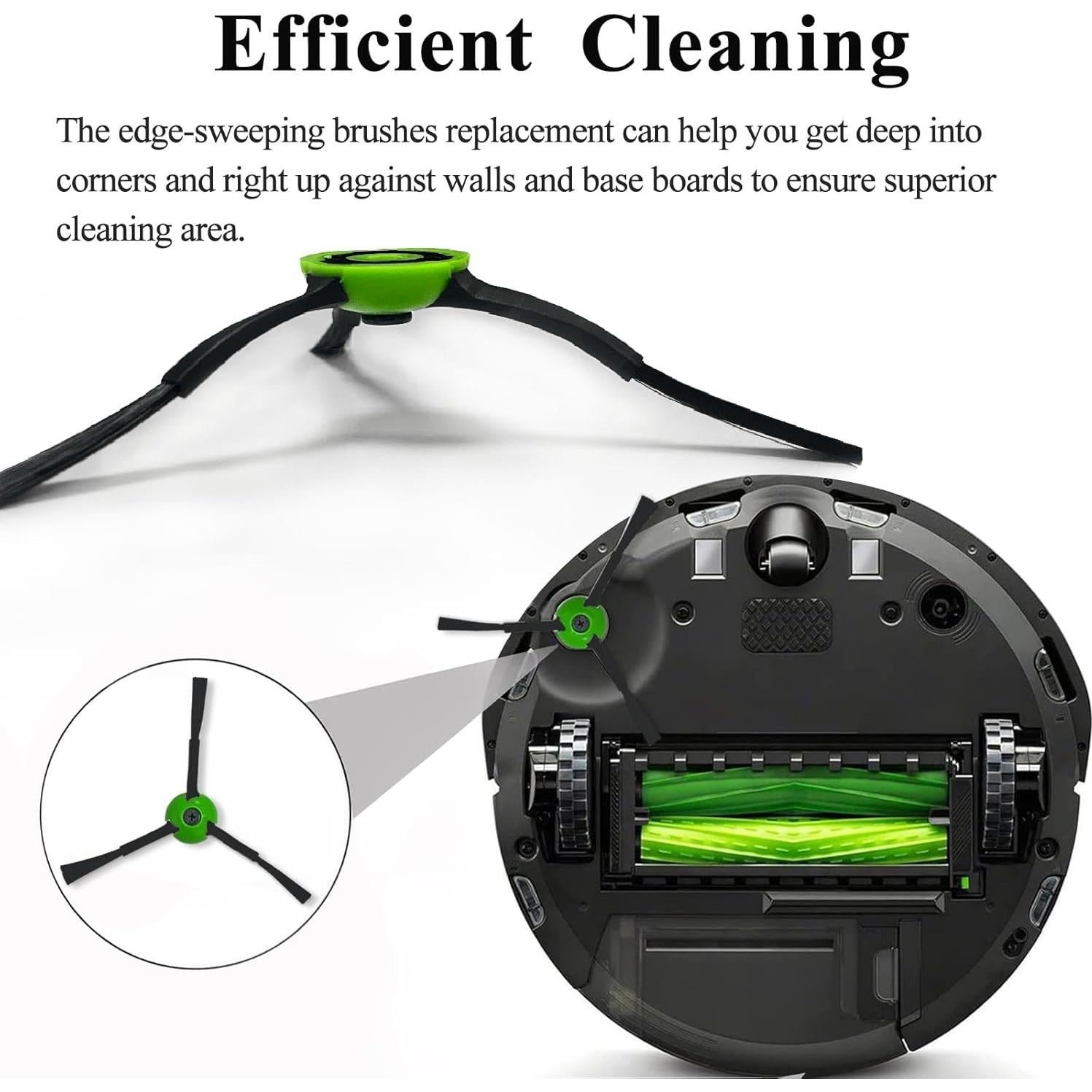 Paquete de 6 cepillos laterales Soniicmomo para iRobot Roomba