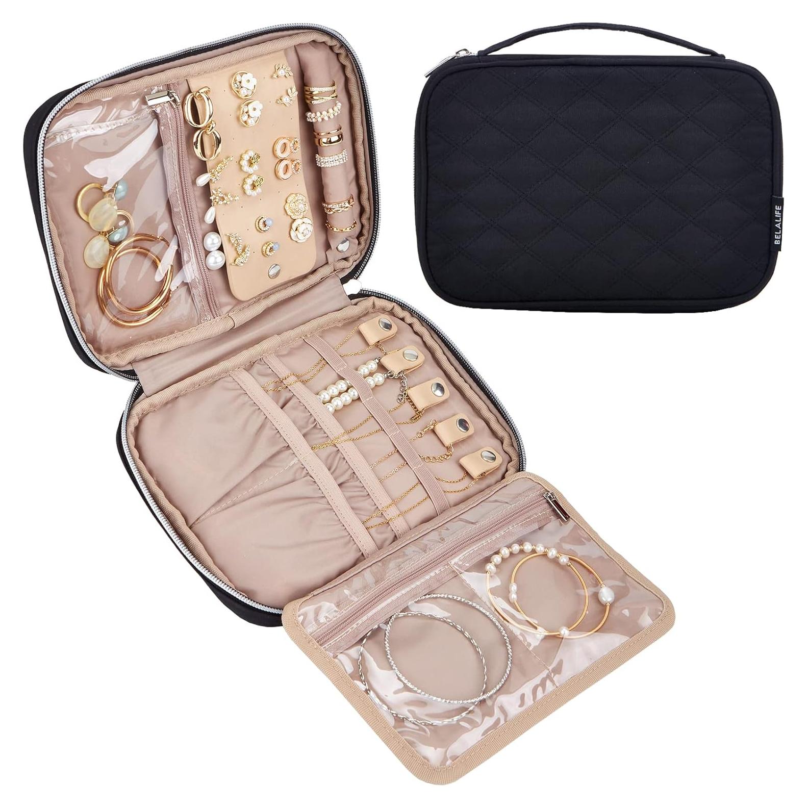 Estuche Organizador de Joyería de Viaje BELALIFE Negro 24.1x16.5cm