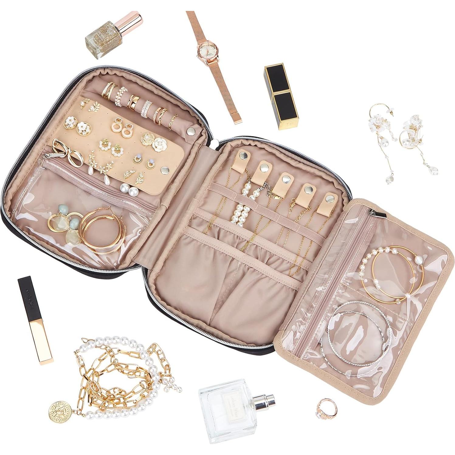 Estuche Organizador de Joyería de Viaje BELALIFE Negro 24.1x16.5cm