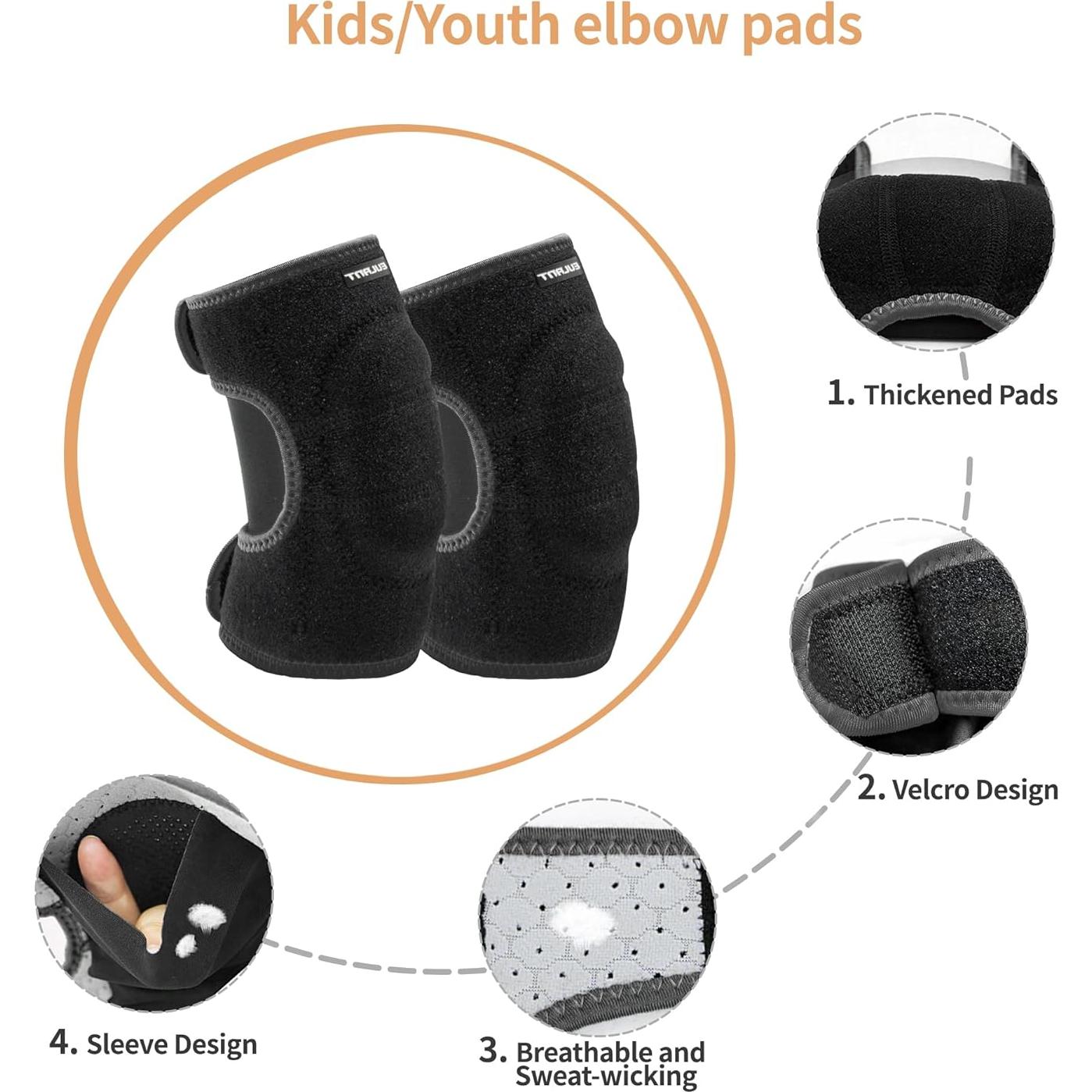 Conjunto de Rodilleras y Codilleras YEEKORO para Niños S+M