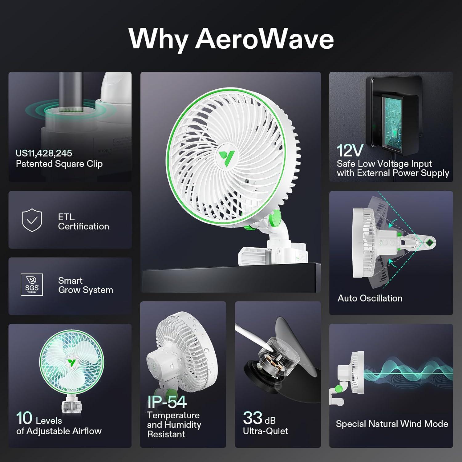 Ventilador de Clip VIVOSUN AeroWave E6 15,24 cm Wi-Fi