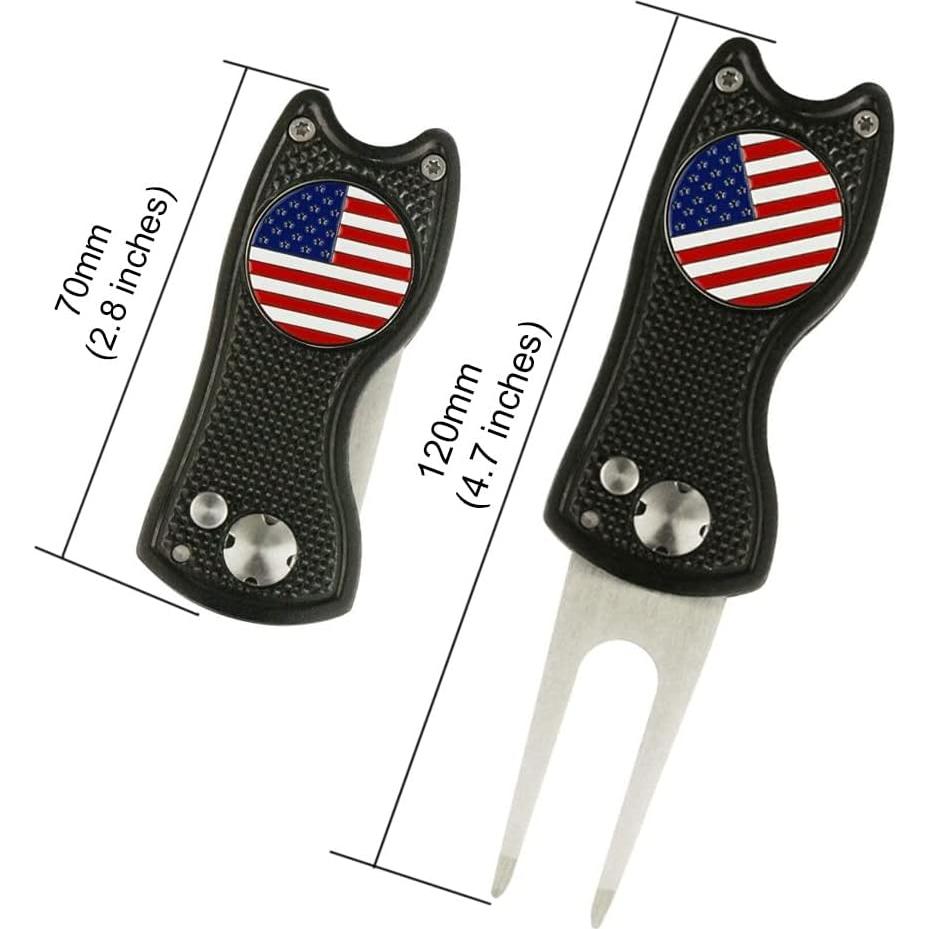 Herramienta de Divot Plegable PINMEI con Marcador de Bola de Golf