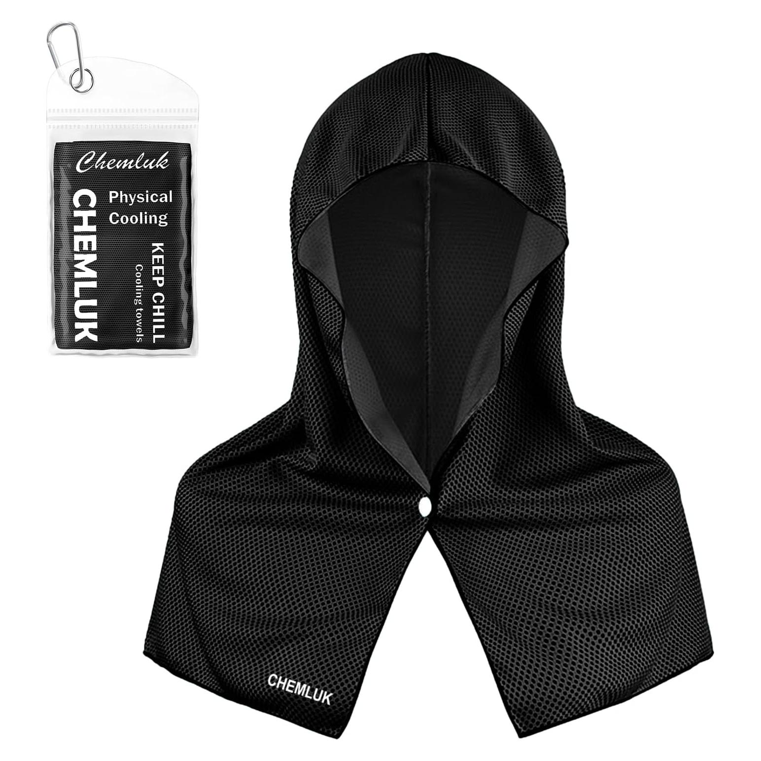 Toalla Refrigerante con Capucha CHEMLUK - 76.2x30.5 cm, Negro