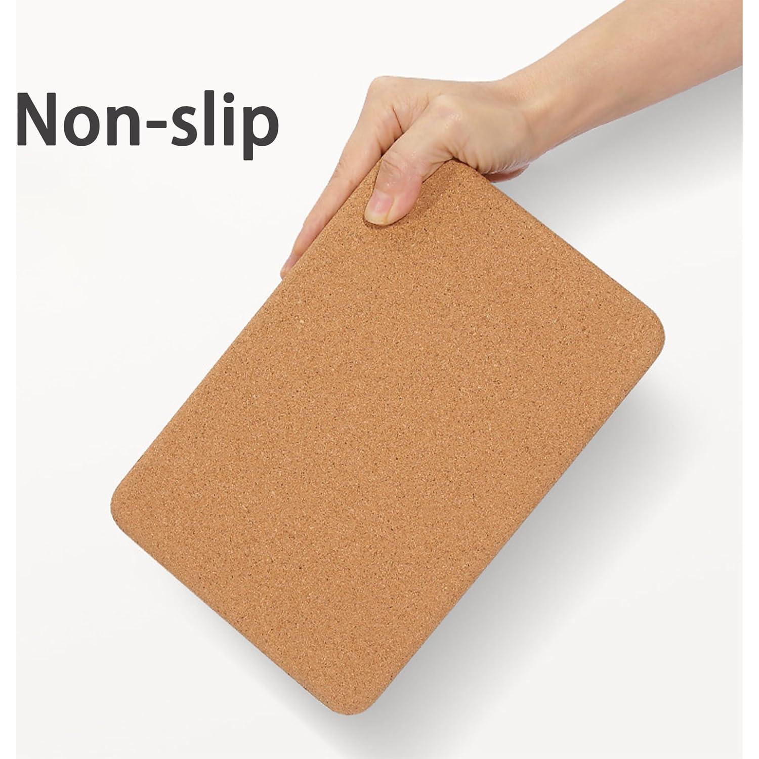 Bloques de Yoga de Corcho SNAKUGA Paquete de 2 Antideslizantes