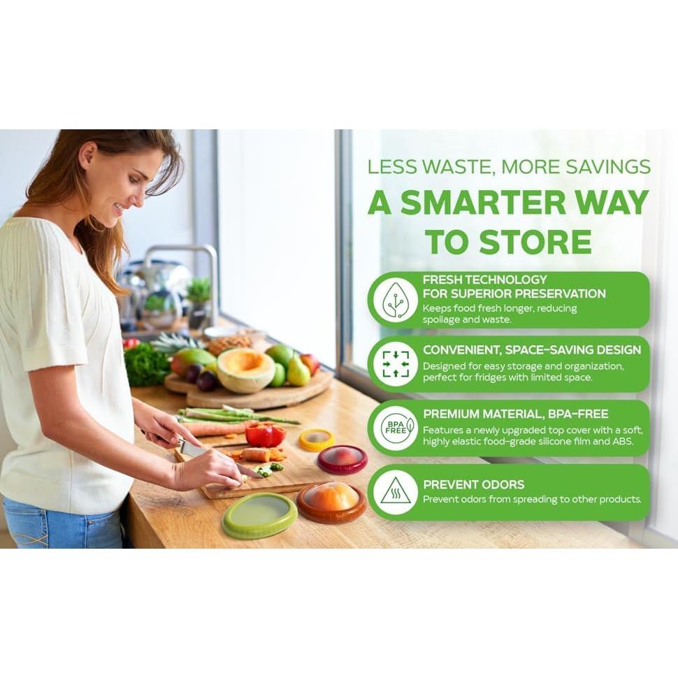 Conjunto de Recipientes de Silicona para Aguacate y Verduras