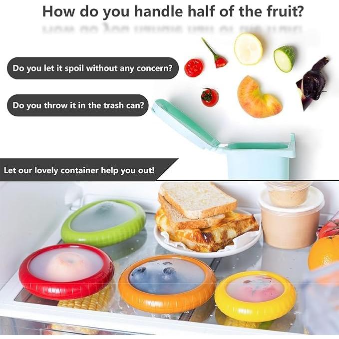 Conjunto de Recipientes de Silicona para Aguacate y Verduras