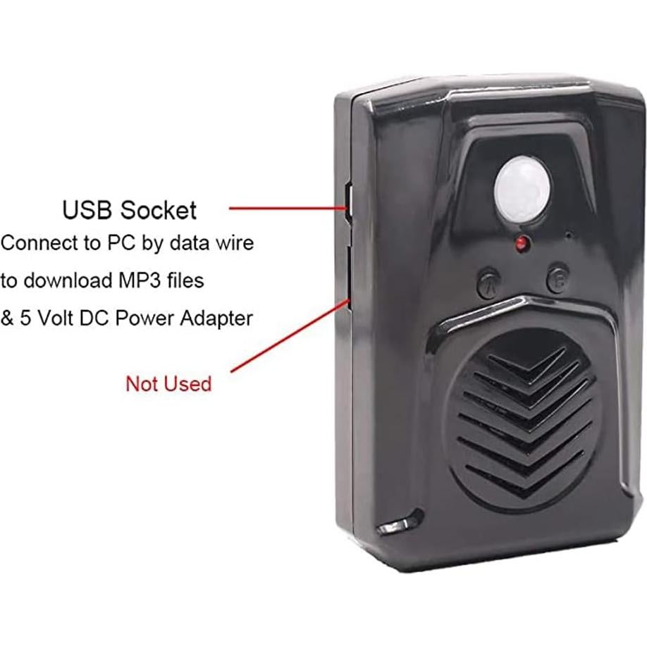 Sensor de Movimiento con Reproductor de Sonido XYszpcgs Negro