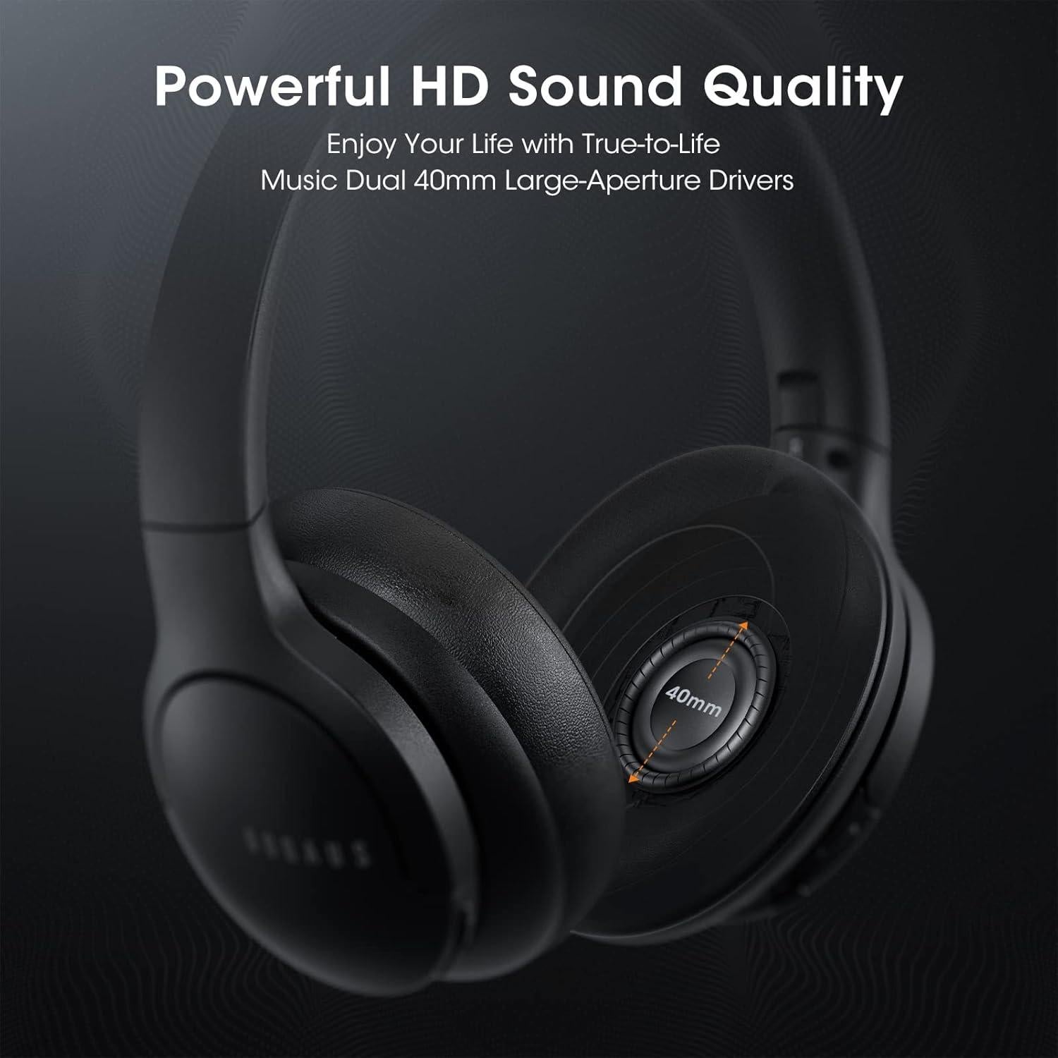 Auriculares Bluetooth DOQAUS LIFE 4, 90H, Sonido HiFi, Negro