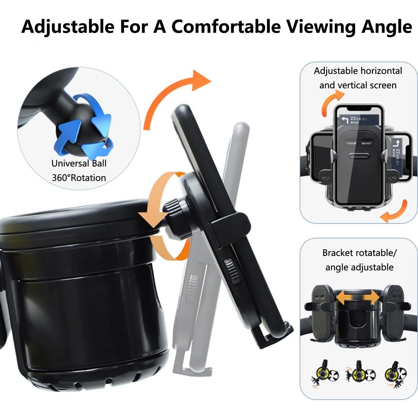 Soporte 3en1 para Tazas y Teléfono SteAnny - Negro