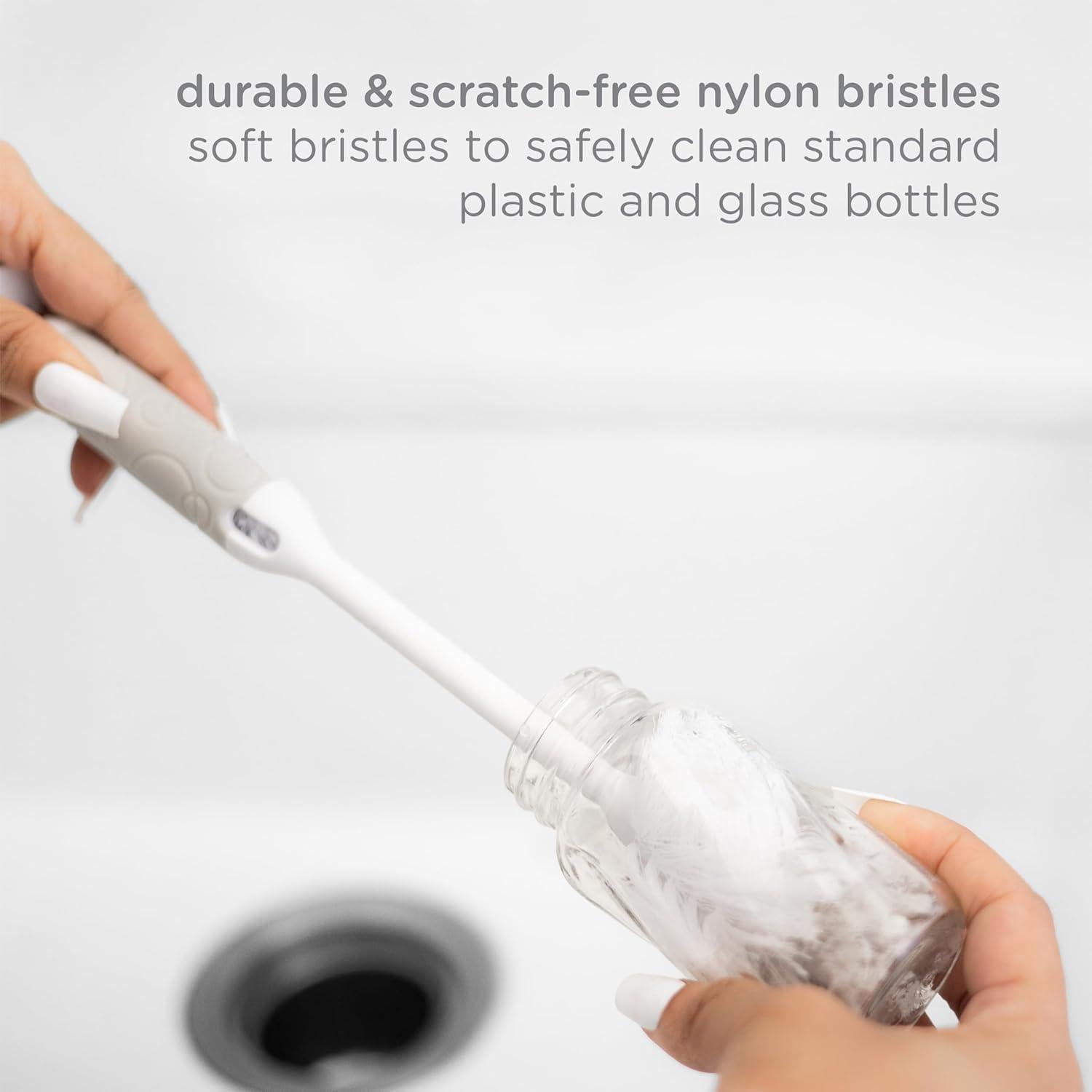 Juego de Cepillos para Biberones Ubbi Deluxe 2 en 1 Gris