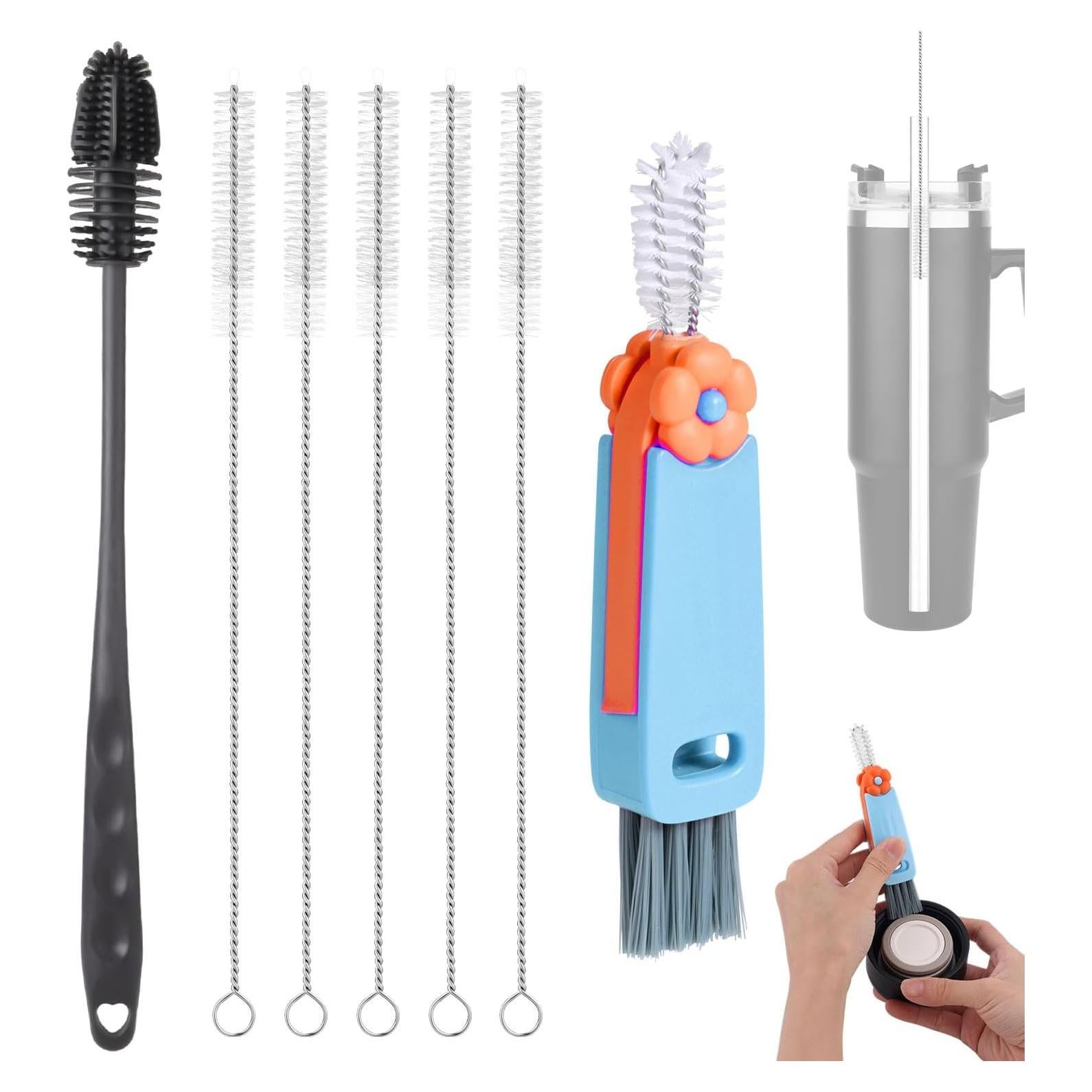 Juego de 7 cepillos limpiadores de botellas PEUTIER azul