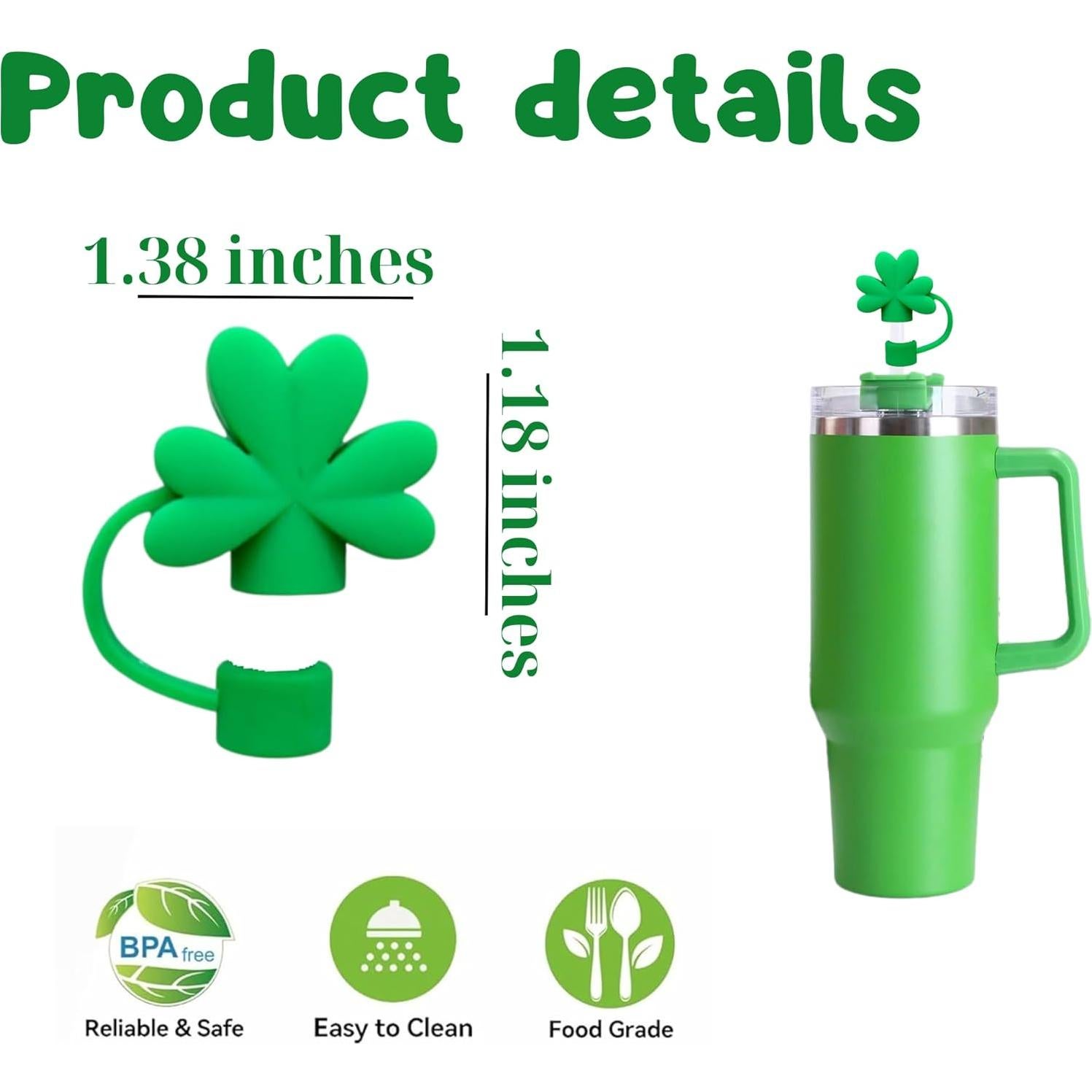 Cubiertas de Silicona para Pajitas Bimoha - 5 Pcs San Patricio