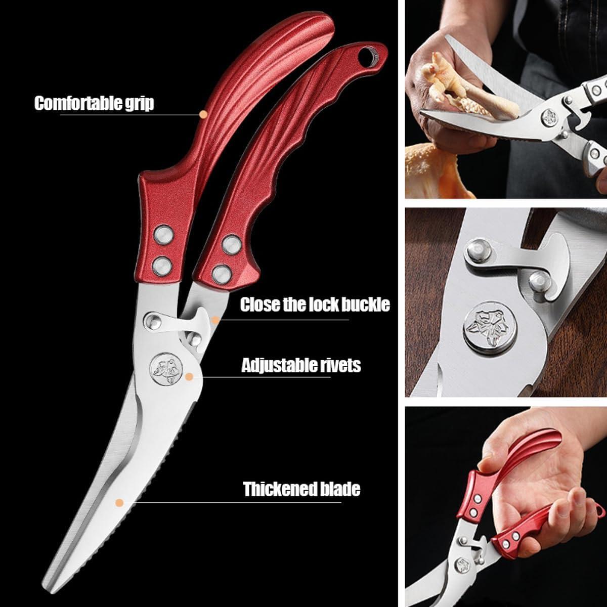 Tijeras de Cocina Profesionales Roczipeng de Acero Inoxidable 25.4 cm