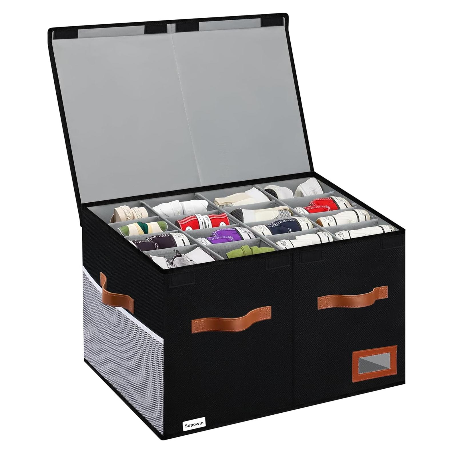 Organizador de Zapatos Supowin Plegable 16 Pares Negro