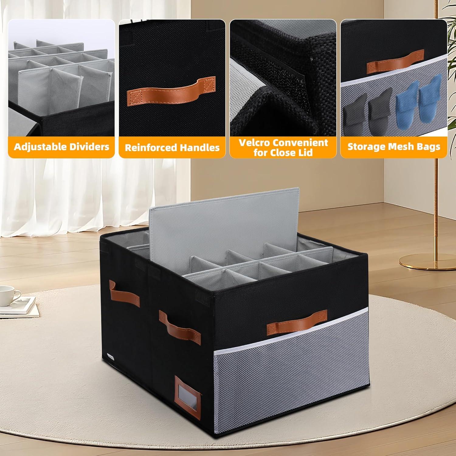 Organizador de Zapatos Supowin Plegable 16 Pares Negro