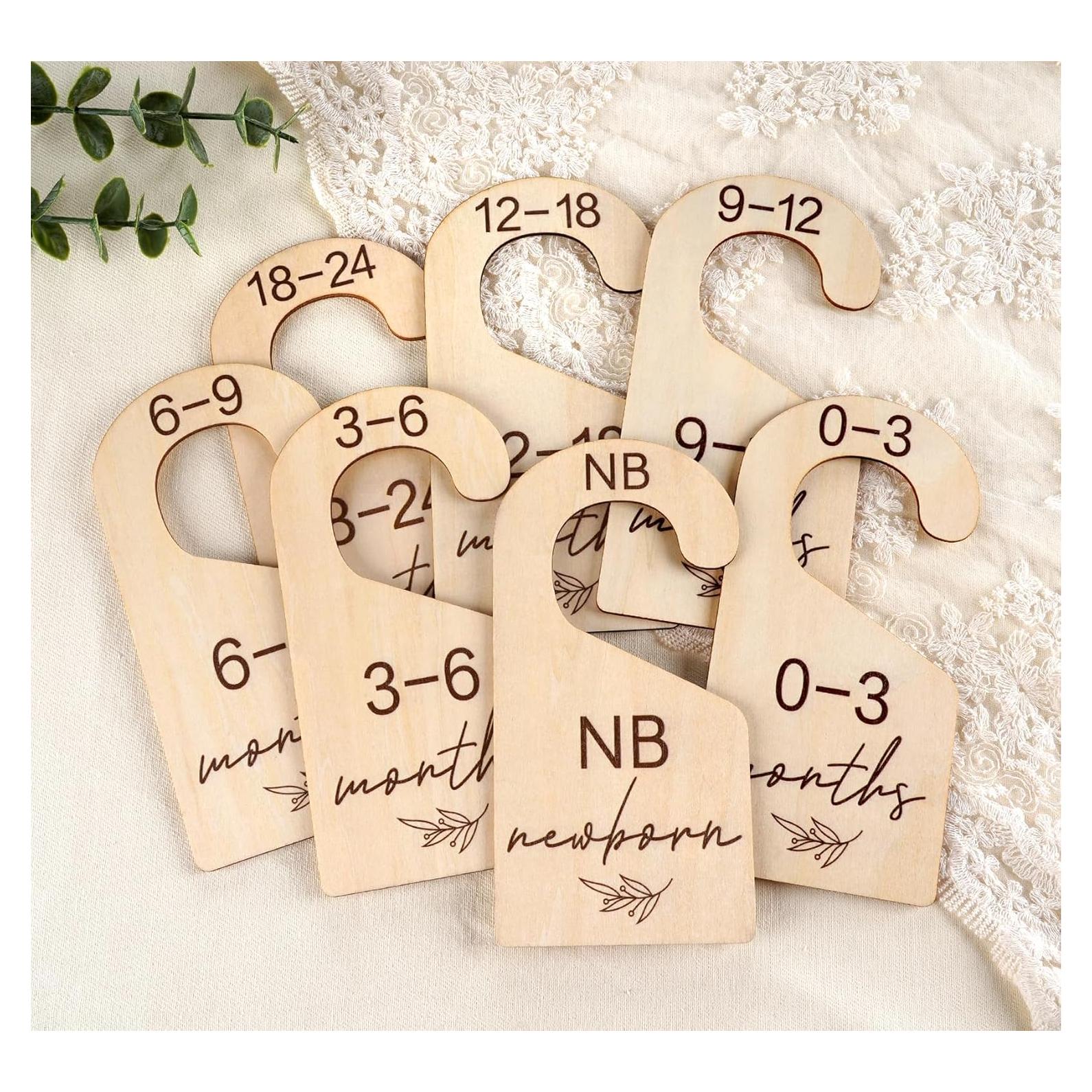 Divisores de Armario para Bebés HOUISM - Madera Natural 7 Piezas