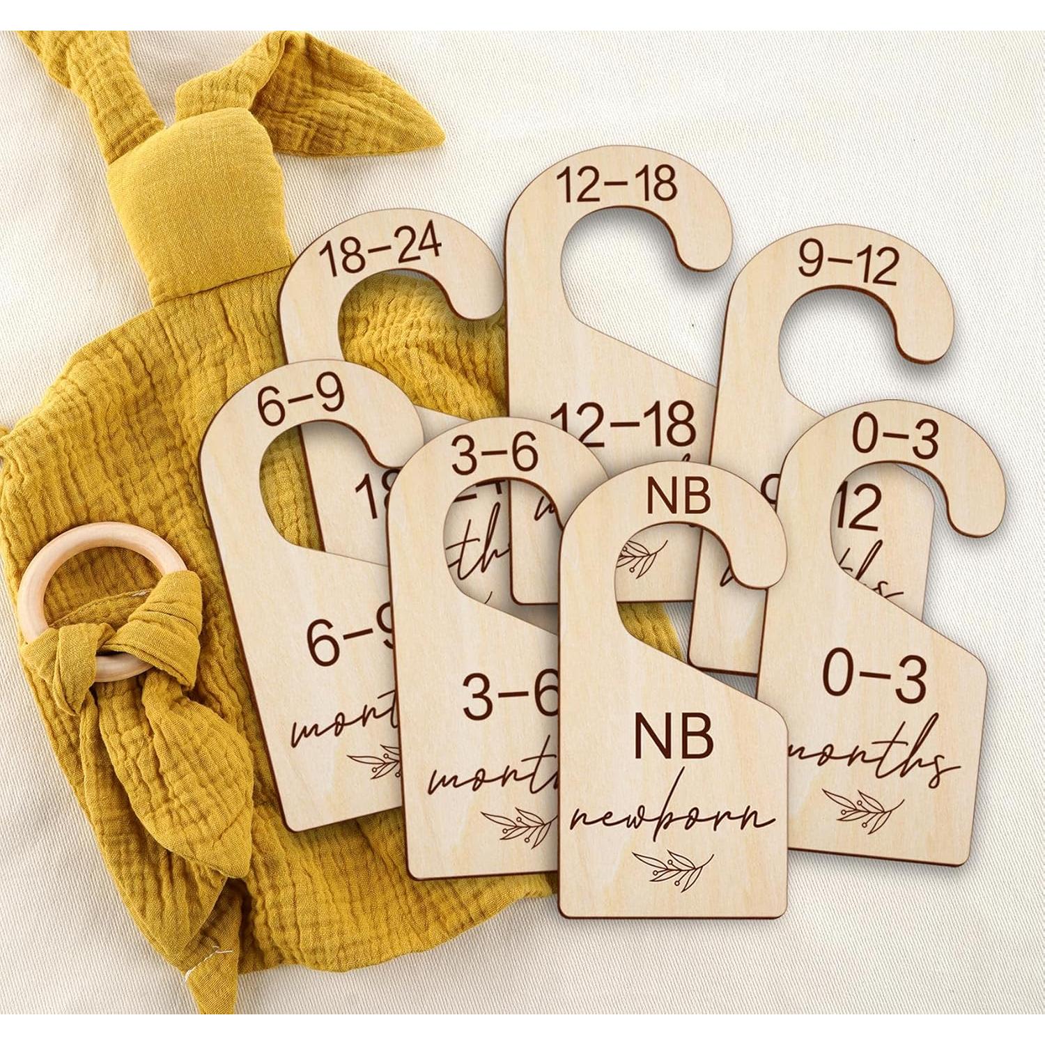 Divisores de Armario para Bebés HOUISM - Madera Natural 7 Piezas