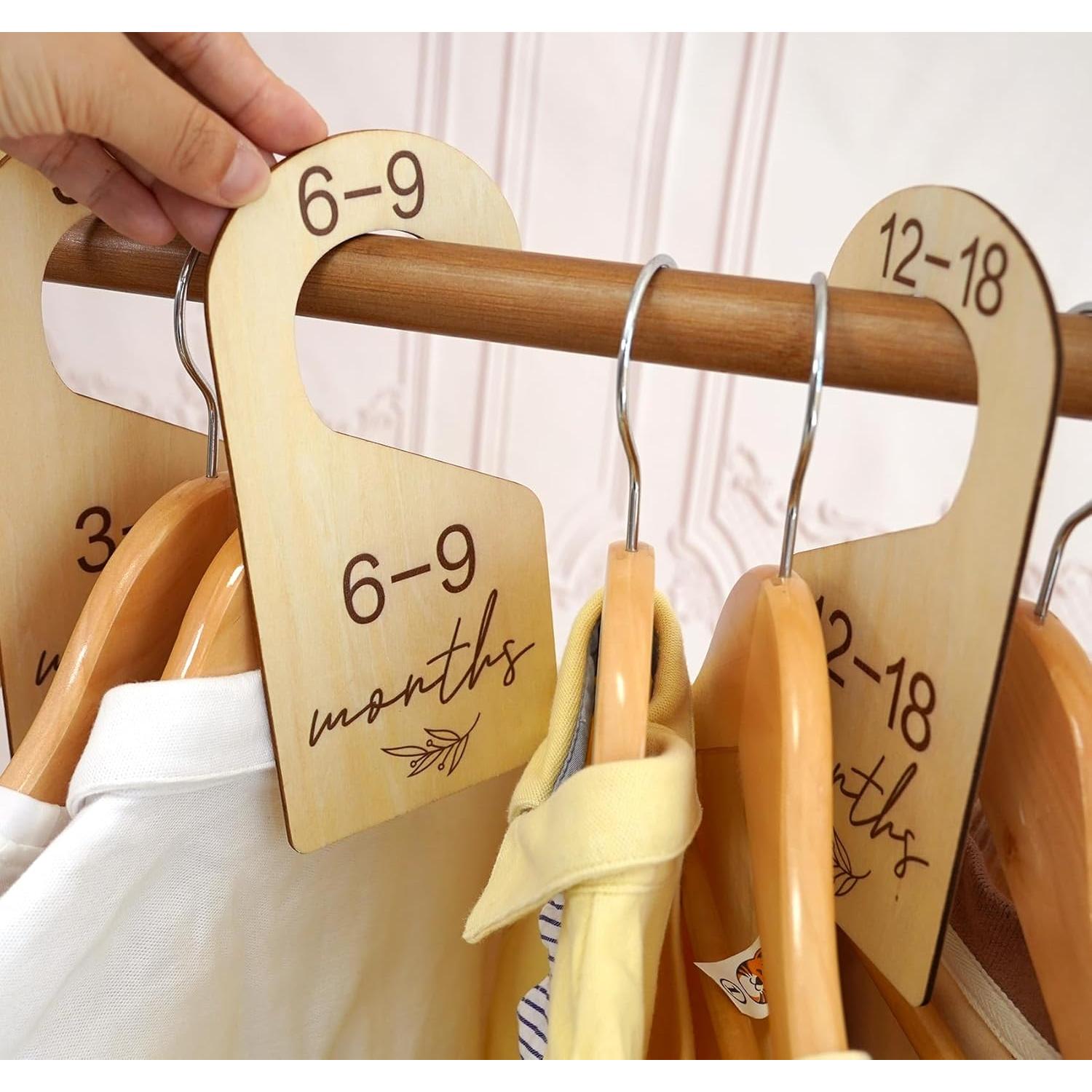 Divisores de Armario para Bebés HOUISM - Madera Natural 7 Piezas