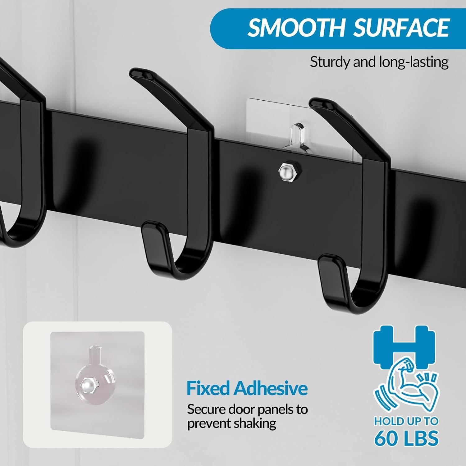 Organizador de Puerta Aimeaihe con 10 Ganchos y Canasta Negra