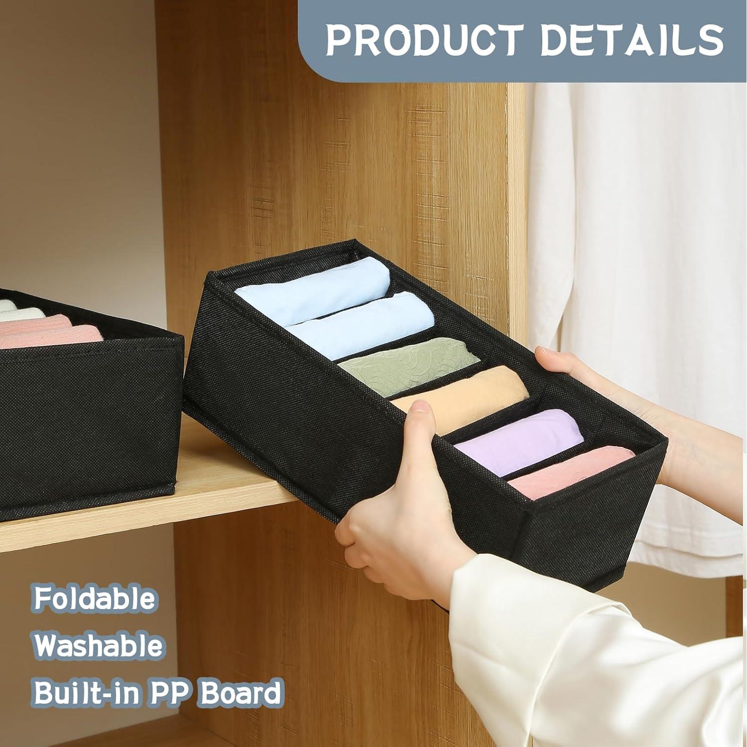 Organizador de Cajón Qozary 3 Pack 6 Compartimentos Negro