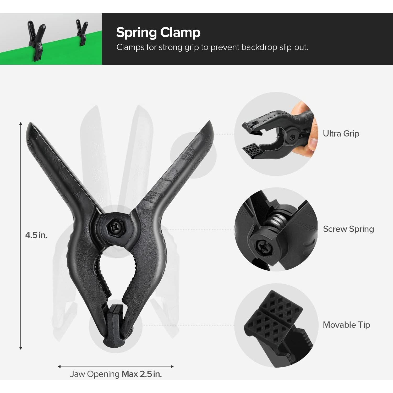 Pantalla de Fondo Verde LimoStudio 2.74x4.57m 150GSM con Abrazaderas