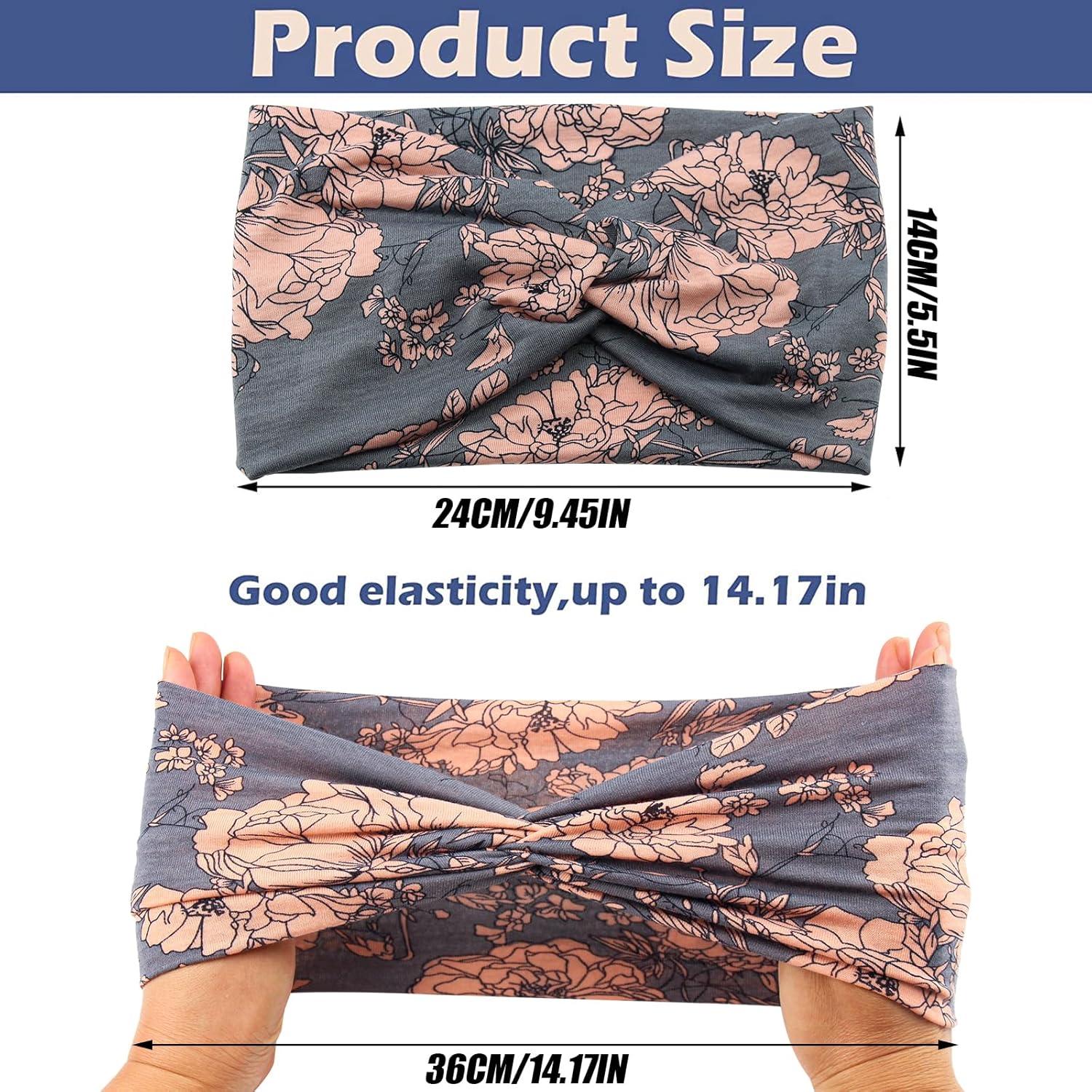 Diademas Anchas CR - Paquete de 6, Estilo Turbante Floral