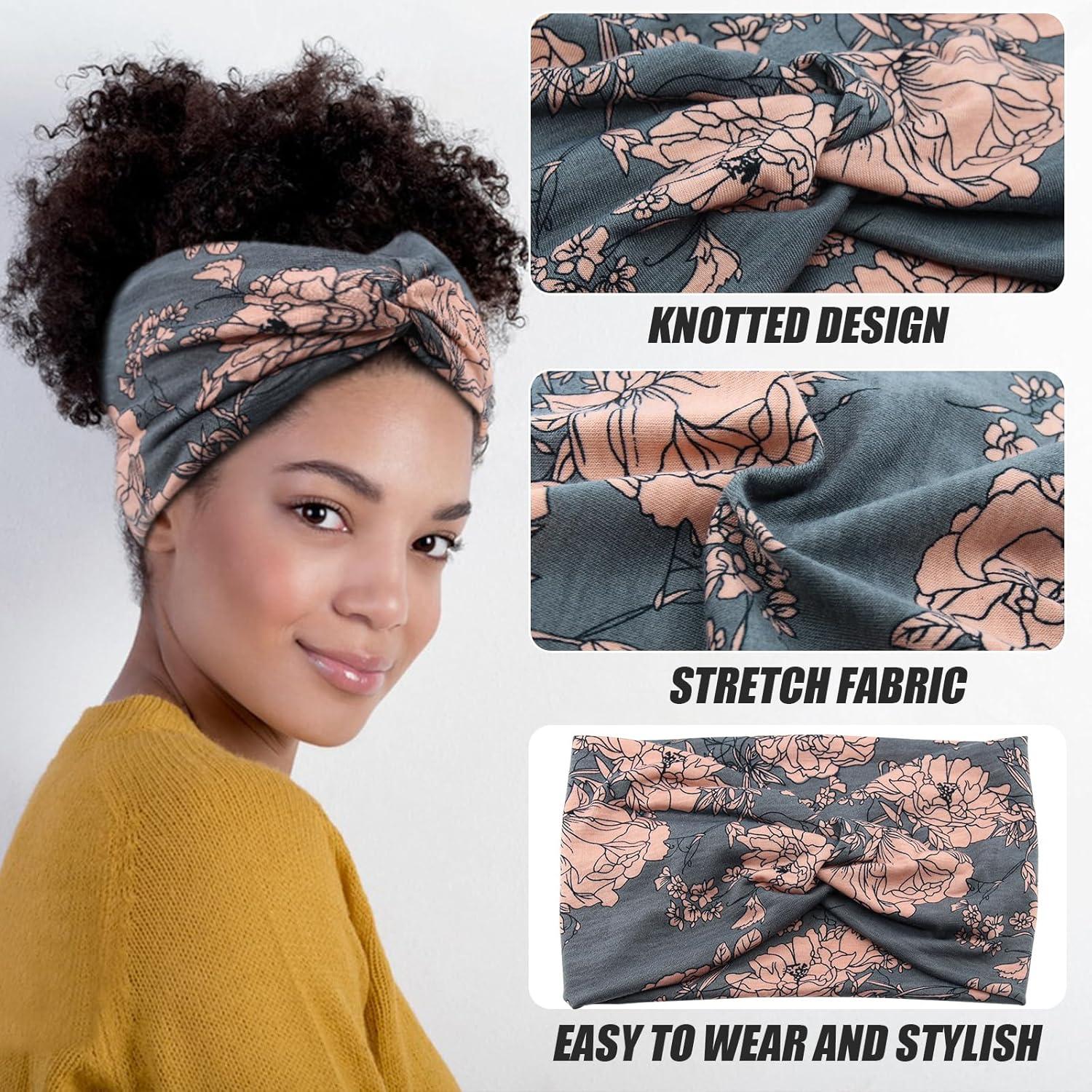 Diademas Anchas CR - Paquete de 6, Estilo Turbante Floral