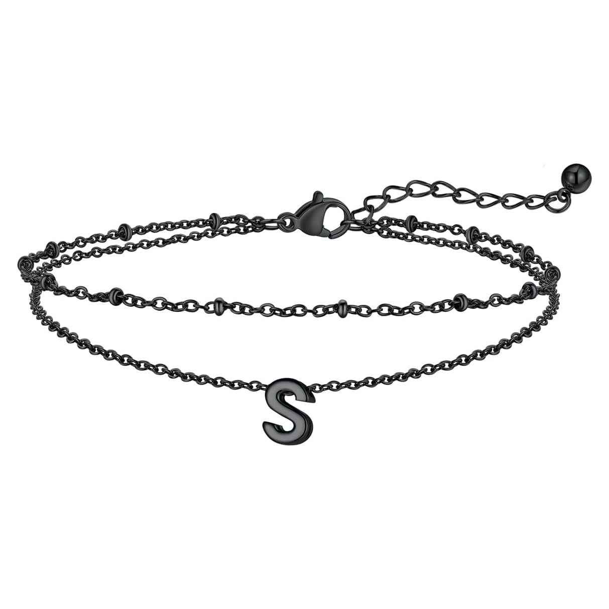 Pulsera de Tobillo Iniciales FaithHeart para Mujeres - Acero Inoxidable, Impermeable, Ajustable