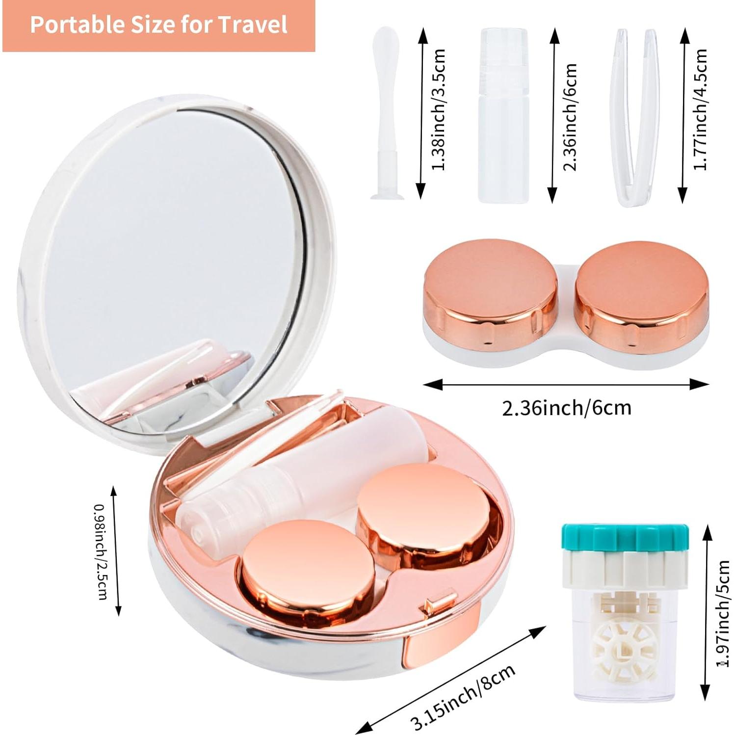 Estuche para Lentes de Contacto 2 Pack Oro Rosa 5 en 1