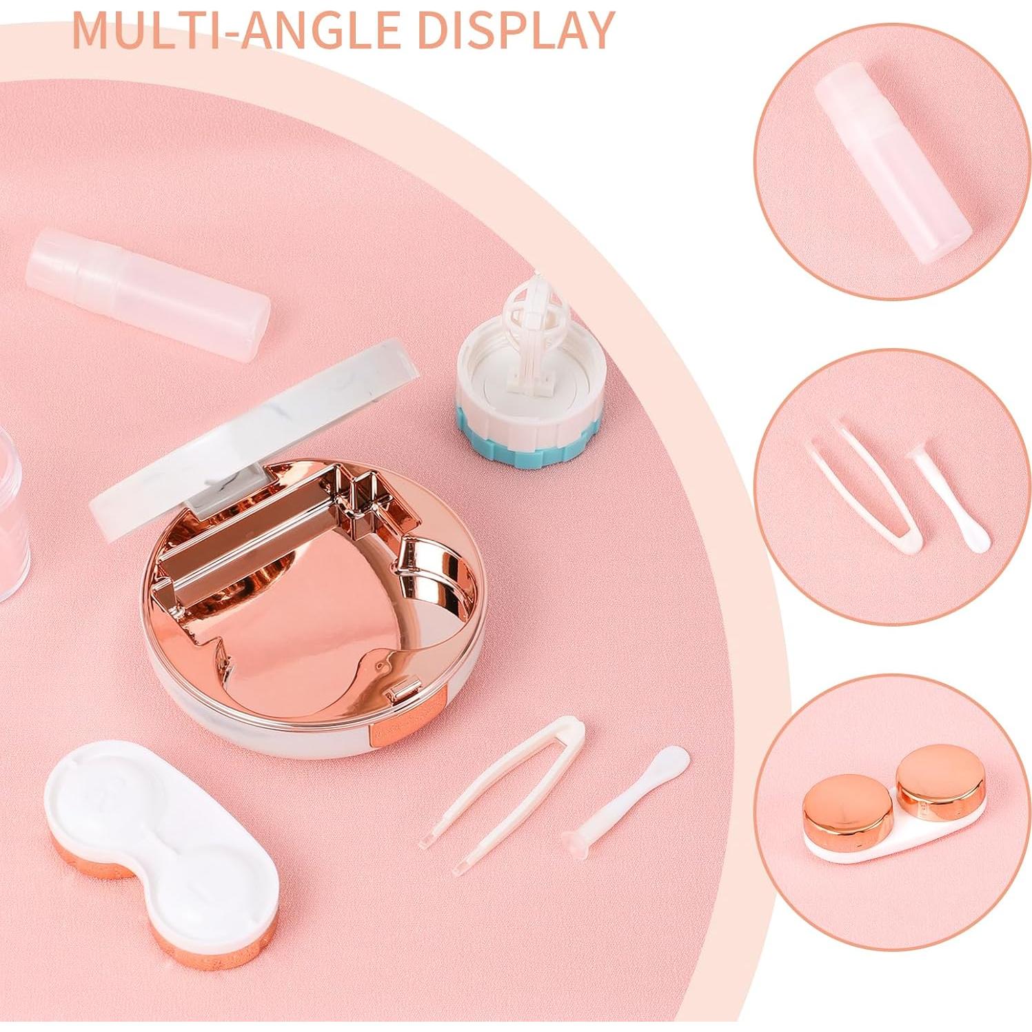 Estuche para Lentes de Contacto 2 Pack Oro Rosa 5 en 1