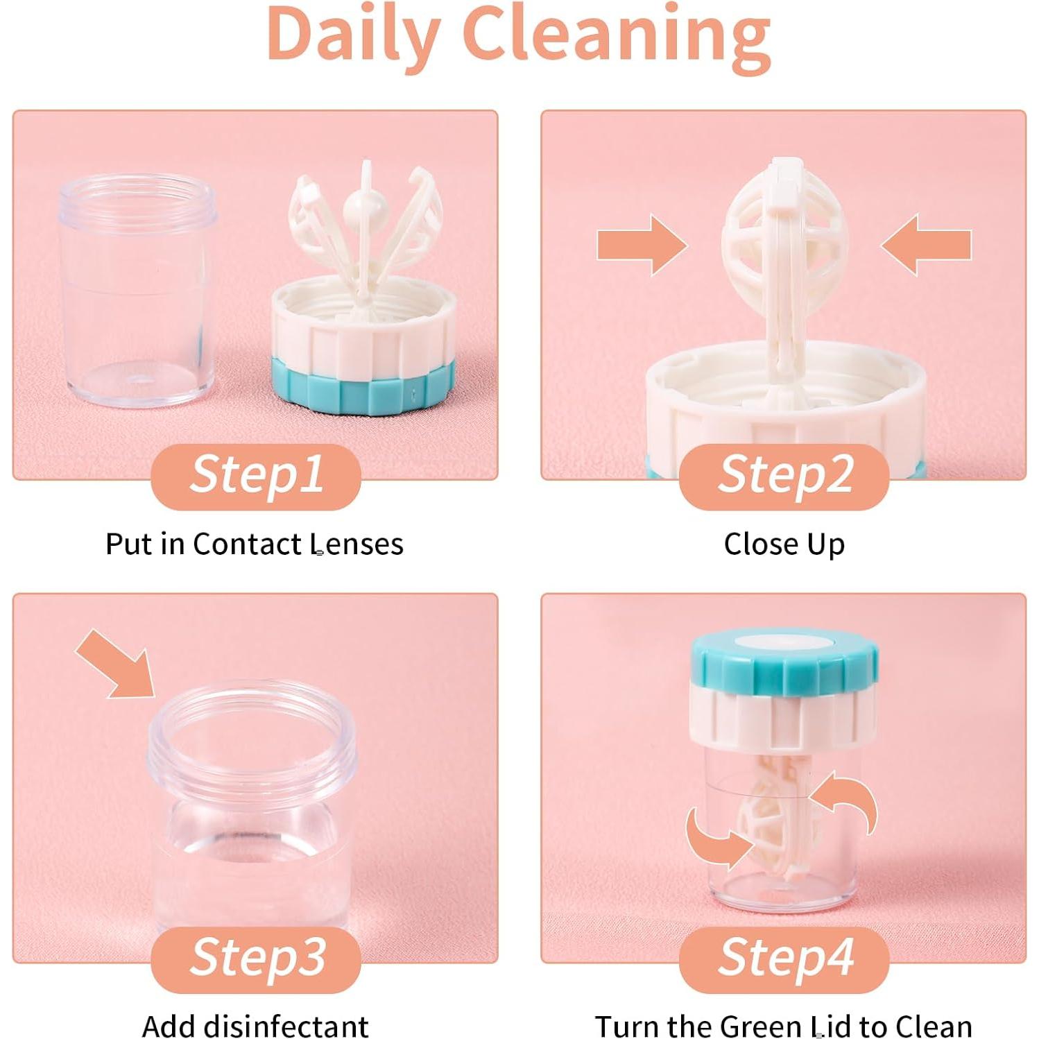 Estuche para Lentes de Contacto 2 Pack Oro Rosa 5 en 1