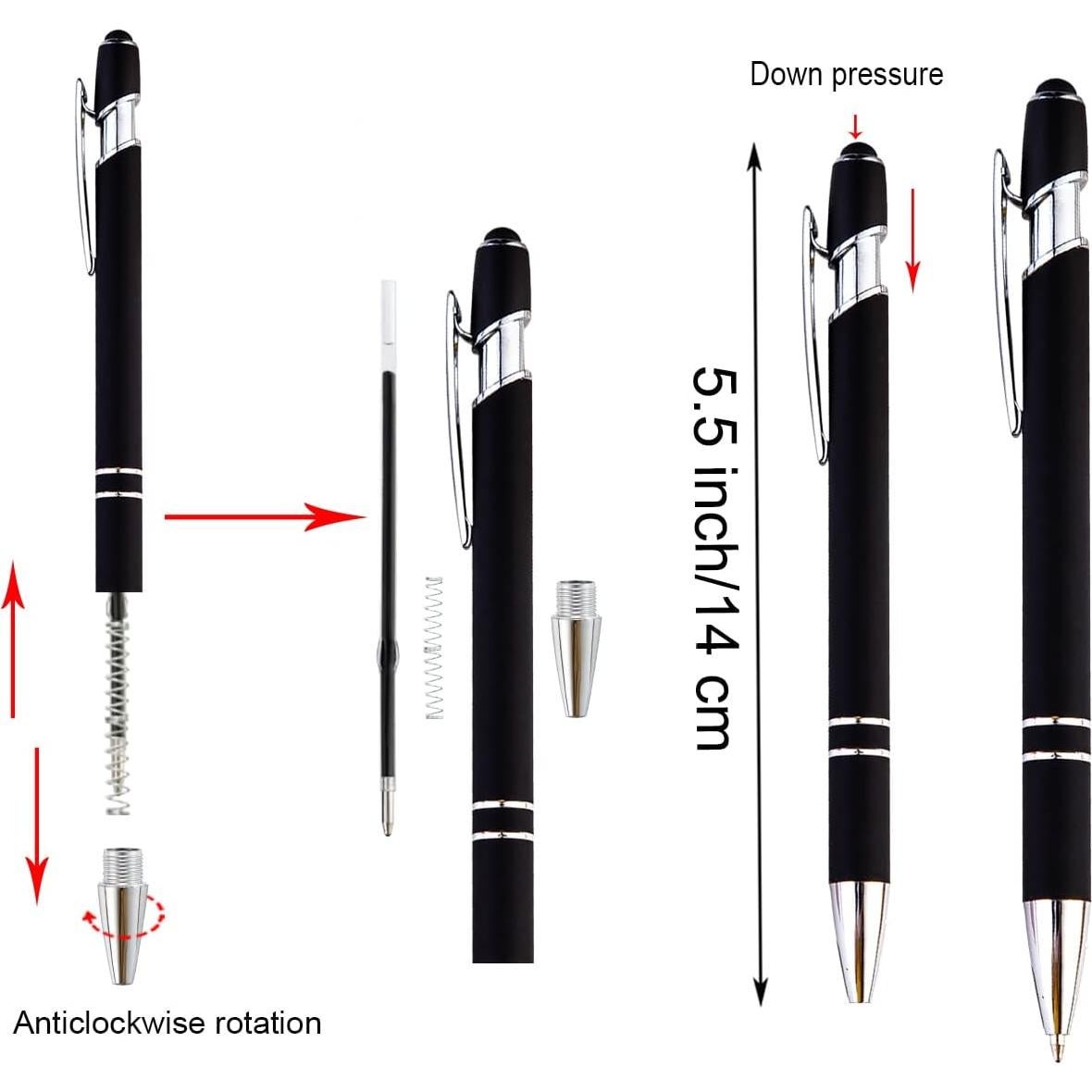 Bolígrafos Estilográficos PASISIBICK 12 Piezas Tinta Negra 1mm