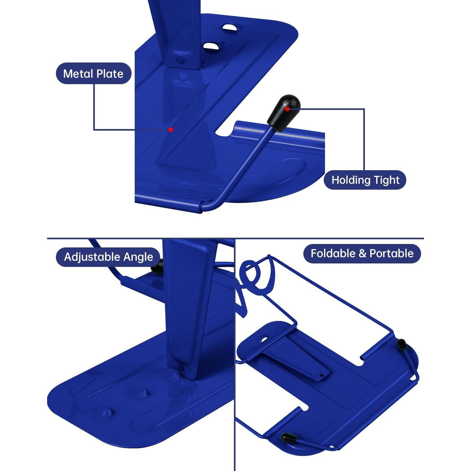 Soporte de Libro Ajustable de Metal Honagu - Azul, Plegable y Ergonómico