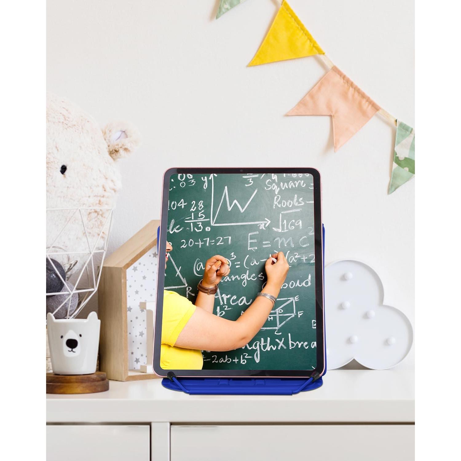 Soporte de Libro Ajustable de Metal Honagu - Azul, Plegable y Ergonómico