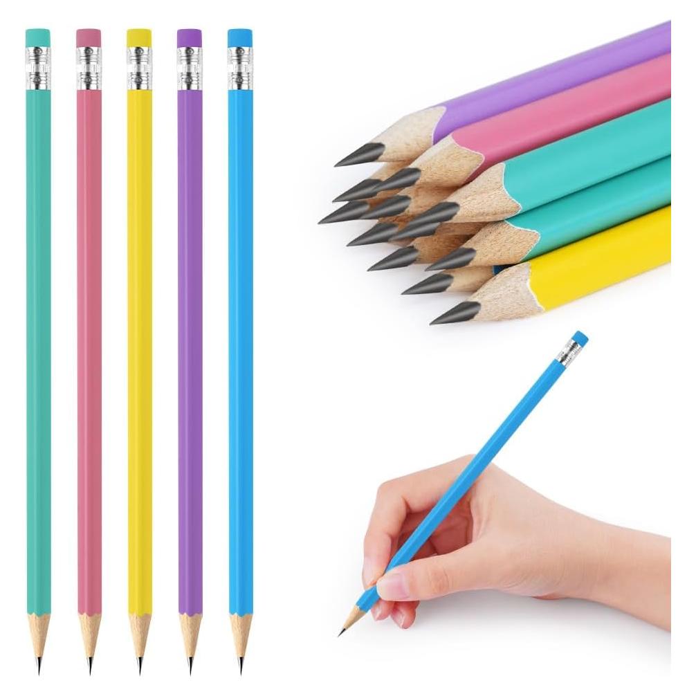 Lápices de Madera AUAUY #2 HB con Borrador - 12 Pcs